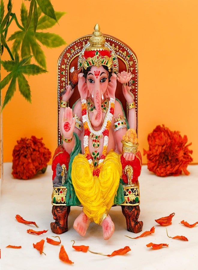 BangBangDa Hindu God Lord Ganesha Statue - 5.1" H Ganesh Idol Figurine Diwali Gifts Birthday Father’s Day for Indian Family Friends People Home Temple Mandir Altar Pooja Item - Image 1